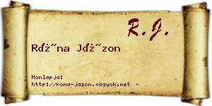 Róna Jázon névjegykártya